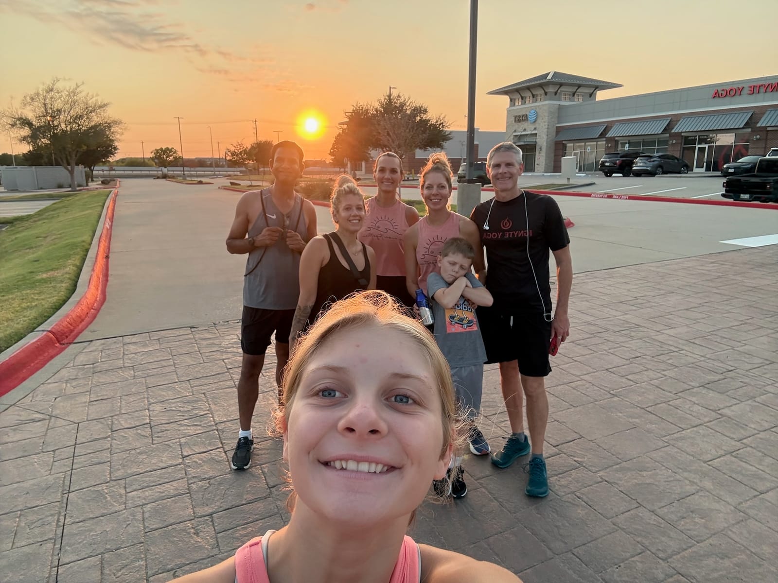 Ignyte Sunrise Walk group outside the studio at sunrise