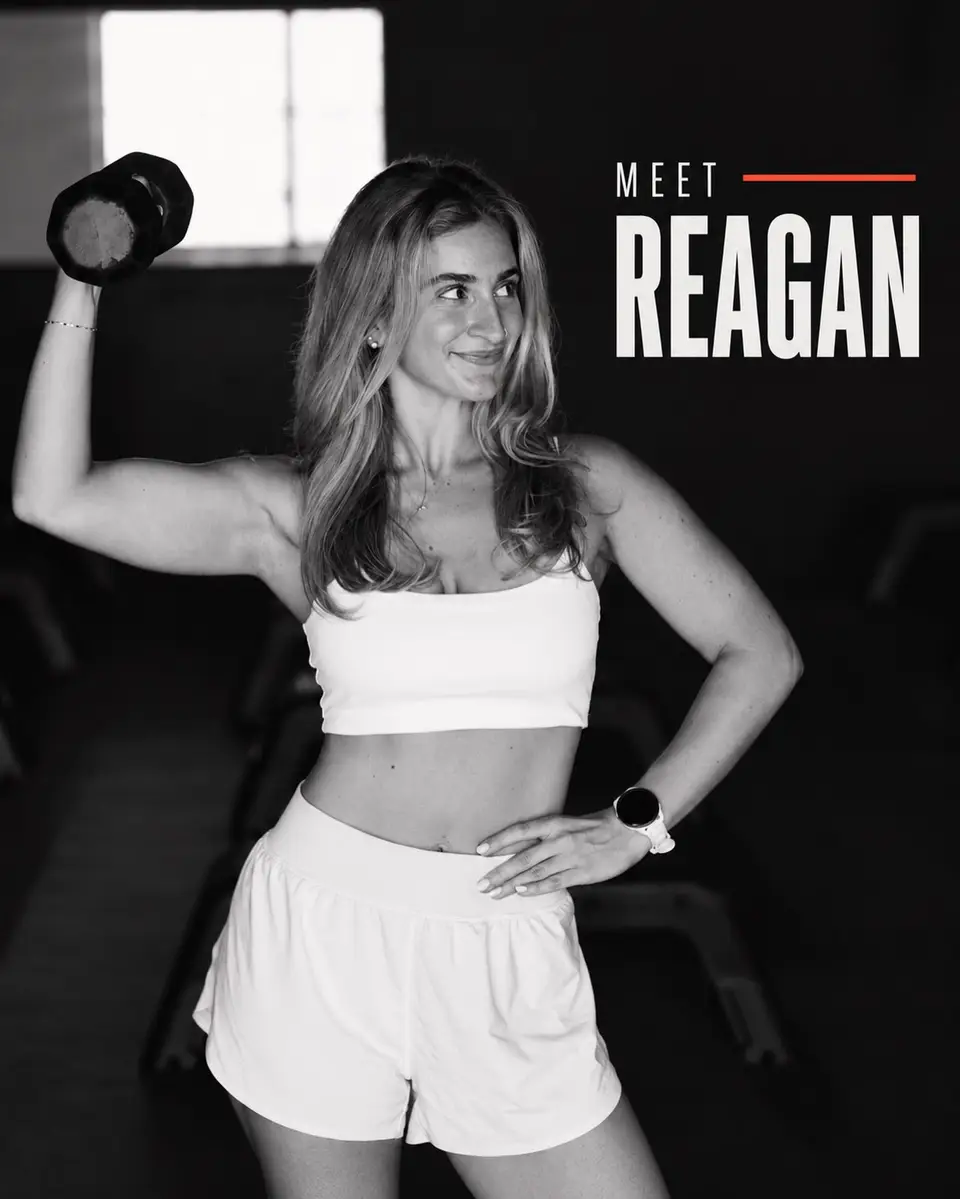 Black-and-white Instagram graphic welcoming Reagan for a pop-up Sculpt class on Tuesday, September 15 at 9:45 a.m.