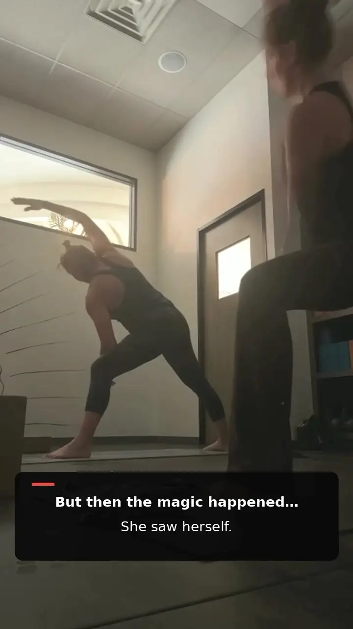 Instagram reel cover: the shadow of a person in a yoga pose on the studio wall.