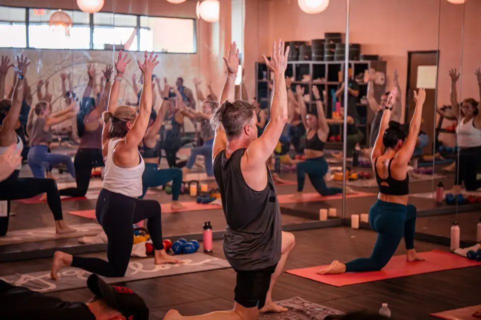 Ignyte Yoga class in the heated room.