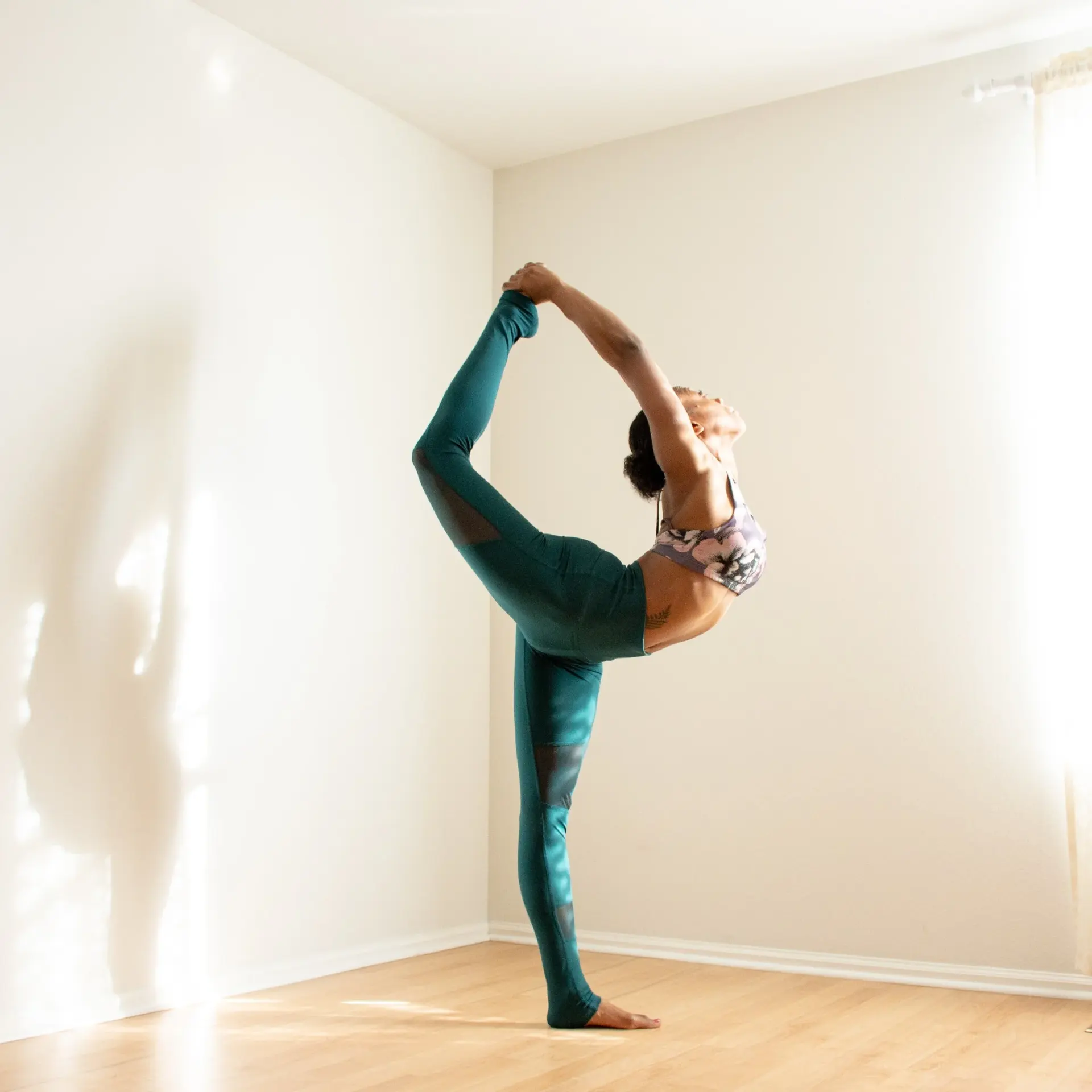 Yoga practice photo from Christie's page.